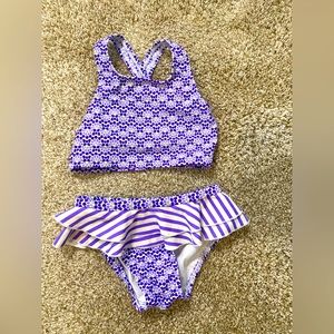 Toddler ruffled purple swimsuit 💜 Size 3T. So cute!